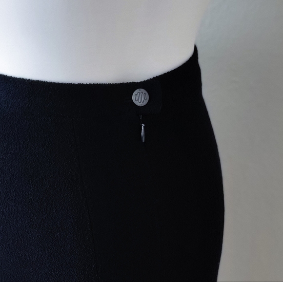 CHANEL Skirt • Coco CC Monogram Button • Silk Wool • France 42 • M 8 - Picture 4 of 5